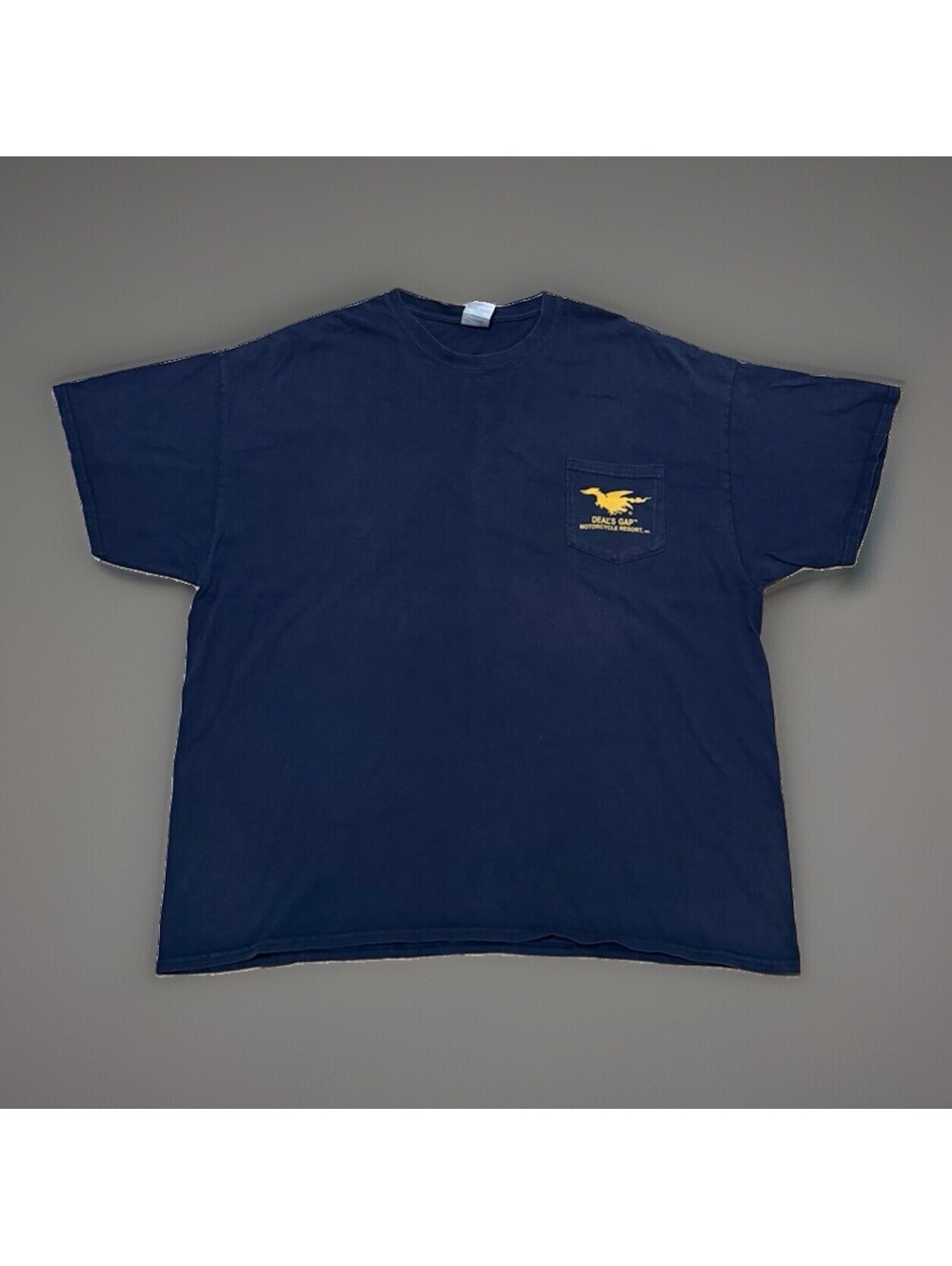 Deal's Gap Motorcycle Resort TShirt Mens 2XL Navy Blue Tail of the Dragon Biker
